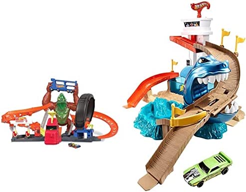 Toxic Gorilla Slam Gas Station & Tire Repair Shop Playset with Adjustable Launcher, Lights & Sounds & 1 1:64 Scale Car, Connects to Other Track Sets, Gift for Kids 5 Years Old & Up Cheap โญ Toxic Gorilla Slam Gas Station & Tire Repair Shop Playset With Adjustable Launcher, Lights & Sounds & 1 1:64 Scale Car, Connects To Other Track Sets, Gift For Kids 5 Years Old & Up ๐ฏ -Slot Cars toys Sales Shop