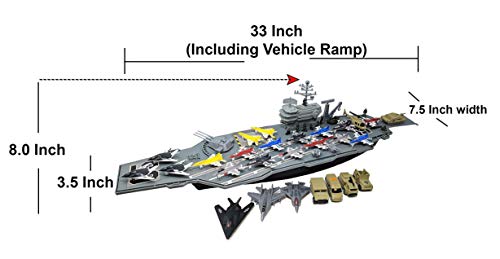 33 Inch Aircraft Carrier with Soldiers Jets Military Vehicles (18 Fighter Jets) Deals ๐ 33 Inch Aircraft Carrier With Soldiers Jets Military Vehicles (18 Fighter Jets) โ -Slot Cars toys Sales Shop 41I1cNBiQtL