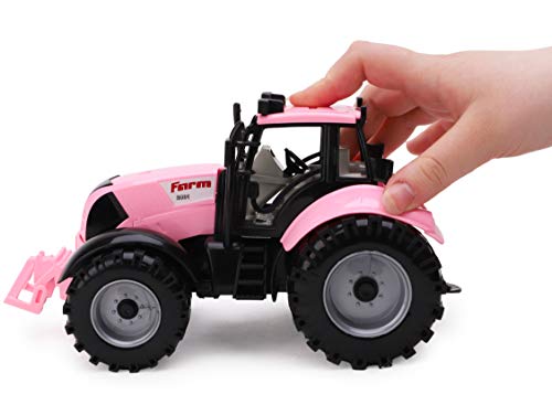 Friction Powered Farm Tractor with Opening Bonnet (Pink) Outlet 🤩 Friction Powered Farm Tractor With Opening Bonnet (Pink) 🔥 -Slot Cars toys Sales Shop