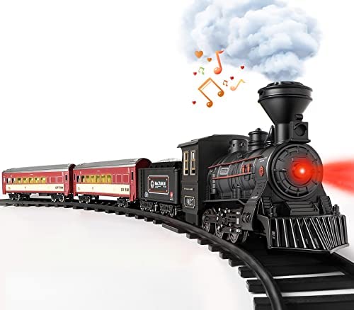 Train Set - Train Toy for Boys Girls w/ Smokes, Lights & Sound, Railway Kits w/ Steam Locomotive Engine, Cargo Cars & Tracks, Christmas Gifts for 3 4 5 6 7 8+ year old Kids Red Cheap 🤩 Train Set - Train Toy For Boys 👧 Girls W/ Smokes, Lights & Sound, Railway Kits W/ Steam Locomotive Engine, Cargo Cars & Tracks, 🎁 Christmas Gifts For 3 4 5 6 7 8+ Year Old Kids Red 😍 -Slot Cars toys Sales Shop 41NSyApff0L. AC