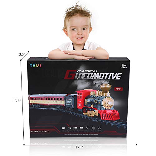 Train Sets with Steam Locomotive Engine, Cargo Car and Tracks, Battery Powered Play Set Toy w/ Smoke, Light & Sounds, for Kids, Boys & Girls 3 4 5 6 7 Years Old Cheap π Train Sets With Steam Locomotive Engine, Cargo Car And Tracks, Battery Powered Play Set Toy W/ Smoke, Light & Sounds, For Kids, Boys & π§ Girls 3 4 5 6 7 Years Old π -Slot Cars toys Sales Shop