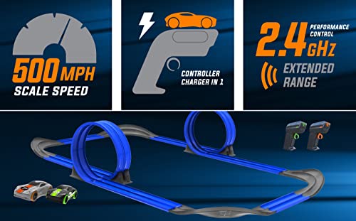 mote Control Cordless Glow in The Dark High-Speed Super Loop Speedway Track Set with Two Cars for Dual Racing, Glow Blue Blue Glow Flash Sale ๐ Mote Control Cordless Glow In The Dark High-Speed Super Loop Speedway Track Set With Two Cars For Dual Racing, Glow Blue Blue Glow โญ -Slot Cars toys Sales Shop 41jBOJDzEiL