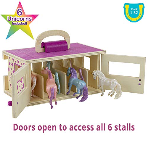 Horses Unicorn Magic Wooden Stable Playset with 6 Unicorns | 6 Piece Playset | 6 Stablemates Unicorns Included | 6” H x 9” L x 2.5” D | 1:32 Scale | Model #59218, Multicolo Top 10 😉 Horses Unicorn Magic Wooden Stable Playset With 6 Unicorns | 6 Piece Playset | 6 Stablemates Unicorns Included | 6” H X 9” L X 2.5” D | 1:32 Scale | Model #59218, Multicolo ✔️ -Slot Cars toys Sales Shop 513cwQCN8SL