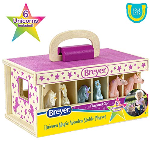 Horses Unicorn Magic Wooden Stable Playset with 6 Unicorns | 6 Piece Playset | 6 Stablemates Unicorns Included | 6” H x 9” L x 2.5” D | 1:32 Scale | Model #59218, Multicolo Top 10 😉 Horses Unicorn Magic Wooden Stable Playset With 6 Unicorns | 6 Piece Playset | 6 Stablemates Unicorns Included | 6” H X 9” L X 2.5” D | 1:32 Scale | Model #59218, Multicolo ✔️ -Slot Cars toys Sales Shop 51AyefRkePL