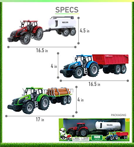 Friction Powered Farm Tractor Vehicles, 16.5" Includes Farmer Tractor Water Tank and Log Trailer, Push & Go No Batteries Needed (3pc Set) Coupon ๐งจ Friction Powered Farm Tractor Vehicles, 16.5" Includes Farmer Tractor Water Tank And Log Trailer, Push & Go No Batteries Needed (3pc Set) ๐ -Slot Cars toys Sales Shop 51Ei1W8wGdL