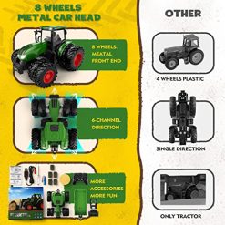 Top 10 🎉 Remote Control Tractor Toy, Kids RC Tractor Set & Truck And Trailer Front Loader - Metal Car Head/8 Wheel/ Light, Toddlers Farm Vehicle Toys For 2 3 4 5 6 7 8 9 Year Old Boys 🔔 Christmas 🎂 Birthday Gif 😉 2 Top 10 🎉 Remote Control Tractor Toy, Kids RC Tractor Set & Truck And Trailer Front Loader - Metal Car Head/8 Wheel/ Light, Toddlers Farm Vehicle Toys For 2 3 4 5 6 7 8 9 Year Old Boys 🔔 Christmas 🎂 Birthday Gif 😉 -Slot Cars toys Sales Shop 51IpQNQKJ3L