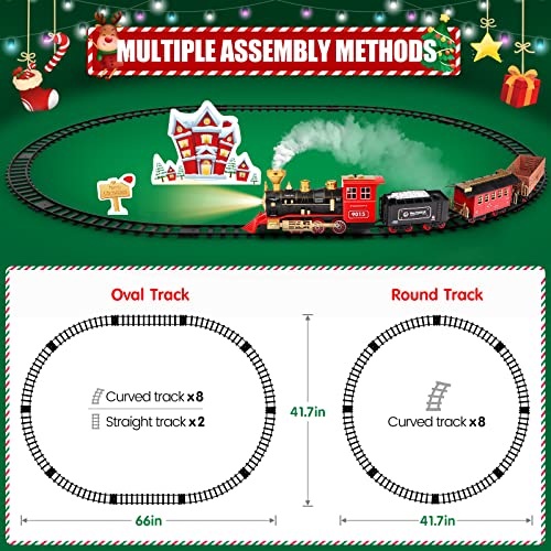 Train Set - Train Toy for Boys Girls w/ Smokes, Lights & Sound, Railway Kits w/ Steam Locomotive Engine, Cargo Cars & Tracks, Christmas Gifts for 3 4 5 6 7 8+ year old Kids Red Cheap 🤩 Train Set - Train Toy For Boys 👧 Girls W/ Smokes, Lights & Sound, Railway Kits W/ Steam Locomotive Engine, Cargo Cars & Tracks, 🎁 Christmas Gifts For 3 4 5 6 7 8+ Year Old Kids Red 😍 -Slot Cars toys Sales Shop 51ObhJuq7VL