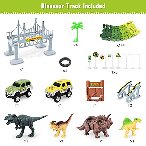 Dinosaur Toys-187 pcs Create A Dinosaur World Road Race Flexible Track Playset 4 Dinosaurs-2 Race Cars for 3 4 5 6 Years Up Old Boys Girls Best Gift Deals โญ Dinosaur Toys-187 Pcs Create A Dinosaur World Road Race Flexible Track Playset 4 Dinosaurs-2 Race Cars For 3 4 5 6 Years Up Old Boys ๐ง Girls Best Gift ๐ -Slot Cars toys Sales Shop 51PIBL4wJ0L