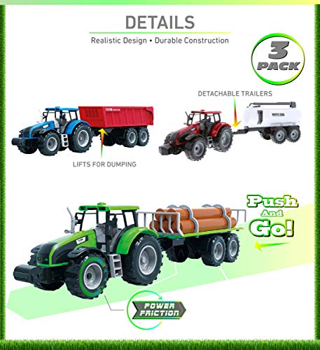 Friction Powered Farm Tractor Vehicles, 16.5" Includes Farmer Tractor Water Tank and Log Trailer, Push & Go No Batteries Needed (3pc Set) Coupon ๐งจ Friction Powered Farm Tractor Vehicles, 16.5" Includes Farmer Tractor Water Tank And Log Trailer, Push & Go No Batteries Needed (3pc Set) ๐ -Slot Cars toys Sales Shop