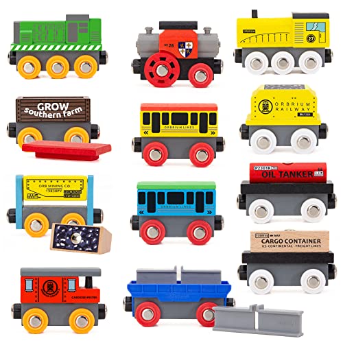 Toys 12 (20 Pcs) Wooden Train Cars for Kids + Dual-use Wooden Box Cover/Tunnel Wooden Train Set Trains Toy Compatible with Thomas Wooden Railway, Brio New π― Toys 12 (20 Pcs) Wooden Train Cars For Kids + Dual-use Wooden Box Cover/Tunnel Wooden Train Set Trains Toy Compatible With Thomas Wooden Railway, Brio π -Slot Cars toys Sales Shop 51Z5S2LpLEL