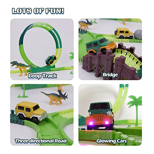 Dinosaur Toys for Kids 3-5, 245 pcs Dino Race Car Track Create A Dinosaur World Road Race with Flexible Train Track Playset, 2 Electric Dinosaur Race Cars Toy,Best Gift for 3 4 5 Years Old Boys Girls Pink Flash Sale ๐ Dinosaur Toys For Kids 3-5, 245 Pcs Dino Race Car Track Create A Dinosaur World Road Race With Flexible Train Track Playset, 2 Electric Dinosaur Race Cars Toy,Best Gift For 3 4 5 Years Old Boys ๐ง Girls Pink ๐ฏ -Slot Cars toys Sales Shop 51cPOsu9vQL