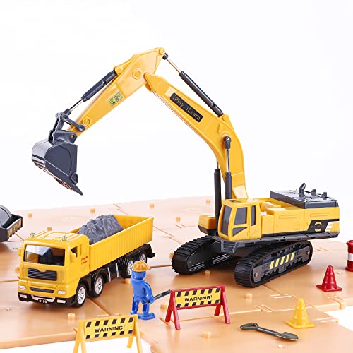 Construction Site Vehicles Toy Set, Kids Engineering Playset, Tractor, Digger, Crane, Dump Trucks, Excavator, Cement, Steamroller, Birthday Gift for 3 4 5 Year Old Toddlers Boys Child Promo 🛒 Construction Site Vehicles Toy Set, Kids Engineering Playset, Tractor, Digger, Crane, Dump Trucks, Excavator, Cement, Steamroller, 🎂 Birthday Gift For 3 4 5 Year Old Toddlers Boys Child 🤩 -Slot Cars toys Sales Shop 51erEyuoUIL
