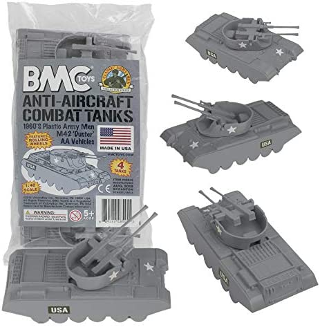 lassic Payton Anti-Aircraft Tanks - 4pc Tan Green Plastic Army Men Vehicle Promo ⭐ Lassic Payton Anti-Aircraft Tanks - 4pc Tan Green Plastic Army Men Vehicle 😉 -Slot Cars toys Sales Shop