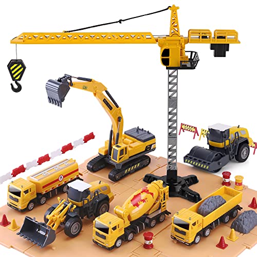 Construction Site Vehicles Toy Set, Kids Engineering Playset, Tractor, Digger, Crane, Dump Trucks, Excavator, Cement, Steamroller, Birthday Gift for 3 4 5 Year Old Toddlers Boys Child Promo 🛒 Construction Site Vehicles Toy Set, Kids Engineering Playset, Tractor, Digger, Crane, Dump Trucks, Excavator, Cement, Steamroller, 🎂 Birthday Gift For 3 4 5 Year Old Toddlers Boys Child 🤩 -Slot Cars toys Sales Shop 51sLwJDnfPL