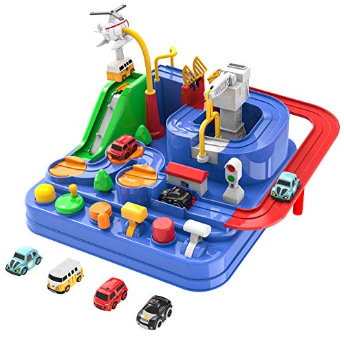 Toddler Toys for 3 4 5 Years Old Boys Girls, Car Adventure Toys City Rescue with 4 Mini Cars,Race Tracks car toys for Boys age 3-5, Birthday Gifts for 3-5 Year Old Boys Girls 10.2x10.2x7.2in Hot Sale ๐ Toddler Toys For 3 4 5 Years Old Boys ๐ง Girls, Car Adventure Toys City Rescue With 4 Mini Cars,Race Tracks Car Toys For Boys Age 3-5, ๐ Birthday Gifts For 3-5 Year Old Boys ๐ง Girls 10.2x10.2x7.2in โค๏ธ -Slot Cars toys Sales Shop