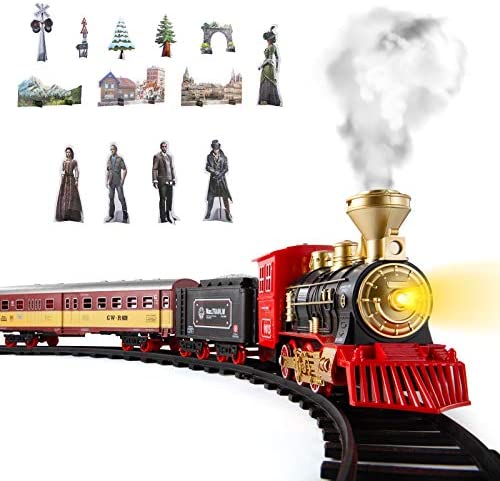 Train Sets with Steam Locomotive Engine, Cargo Car and Tracks, Battery Powered Play Set Toy w/ Smoke, Light & Sounds, for Kids, Boys & Girls 3 4 5 6 7 Years Old Cheap π Train Sets With Steam Locomotive Engine, Cargo Car And Tracks, Battery Powered Play Set Toy W/ Smoke, Light & Sounds, For Kids, Boys & π§ Girls 3 4 5 6 7 Years Old π -Slot Cars toys Sales Shop