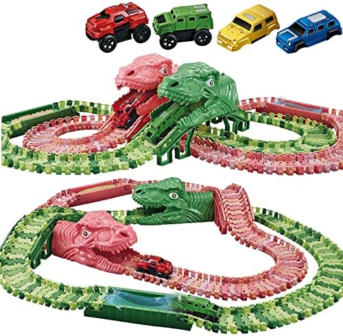 Dinosaur Toys for Kids 3-5, 245 pcs Dino Race Car Track Create A Dinosaur World Road Race with Flexible Train Track Playset, 2 Electric Dinosaur Race Cars Toy,Best Gift for 3 4 5 Years Old Boys Girls Pink Flash Sale ๐ Dinosaur Toys For Kids 3-5, 245 Pcs Dino Race Car Track Create A Dinosaur World Road Race With Flexible Train Track Playset, 2 Electric Dinosaur Race Cars Toy,Best Gift For 3 4 5 Years Old Boys ๐ง Girls Pink ๐ฏ -Slot Cars toys Sales Shop