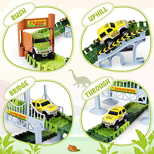 Dinosaur Toys-187 pcs Create A Dinosaur World Road Race Flexible Track Playset 4 Dinosaurs-2 Race Cars for 3 4 5 6 Years Up Old Boys Girls Best Gift Deals โญ Dinosaur Toys-187 Pcs Create A Dinosaur World Road Race Flexible Track Playset 4 Dinosaurs-2 Race Cars For 3 4 5 6 Years Up Old Boys ๐ง Girls Best Gift ๐ -Slot Cars toys Sales Shop 61Lumm7CiAL