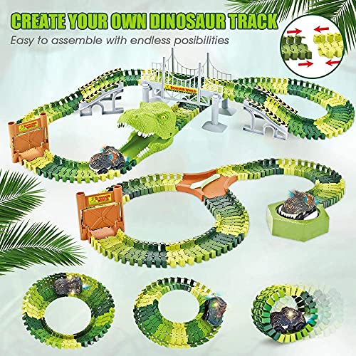 174 PCS Dinosaur Toys Race Track, Flexible Train Tracks with 8 Dinosaurs Figures, 2 Electric Race Cars Vehicle Playset with Lights to Create A Dinosaur World Road Race for Toddlers Kids Boys Girls Best deal โ 174 PCS Dinosaur Toys Race Track, Flexible Train Tracks With 8 Dinosaurs Figures, 2 Electric Race Cars Vehicle Playset With Lights To Create A Dinosaur World Road Race For Toddlers Kids Boys ๐ง Girls โ๏ธ -Slot Cars toys Sales Shop 61SWhlQtDUL