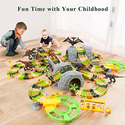 Dinosaur Train Toys for Kids, Longer Track, 6 Realistic Jurassic Dino Figures, 2 Electric Toy Car, Twisted Flexible Train Track Set for Toddlers, Boys & Girls 3 4 5 6 7 Years New ๐ Dinosaur Train Toys For Kids, Longer Track, 6 Realistic Jurassic Dino Figures, 2 Electric Toy Car, Twisted Flexible Train Track Set For Toddlers, Boys & ๐ง Girls 3 4 5 6 7 Years ๐งจ -Slot Cars toys Sales Shop